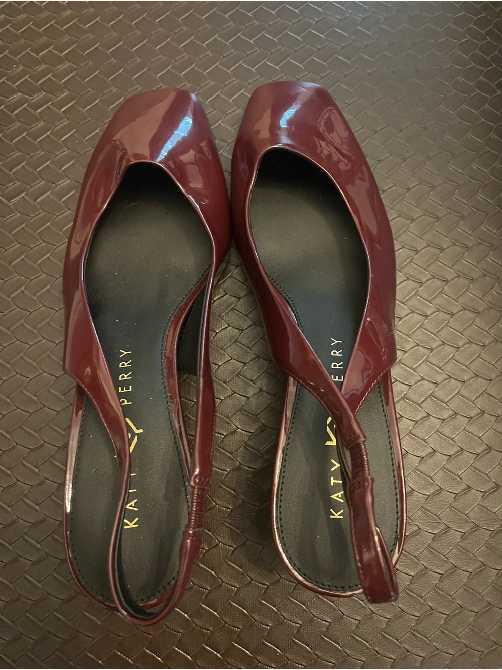 Katy Perry Collections Women's Burgundy Patent Slingback Flats Size 9.5 New